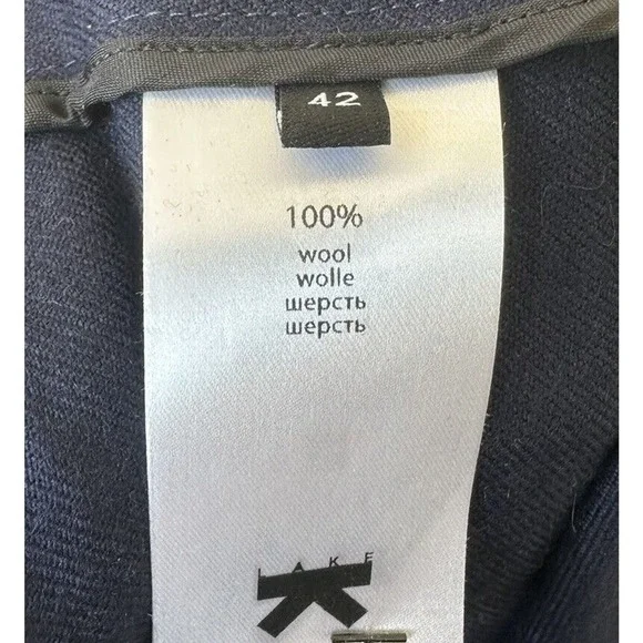 Lake Studio Skirt Midi Ruffle 100% Wool Navy Blue Classic Luxury Sz 42 US 6, M - Picture 6 of 11